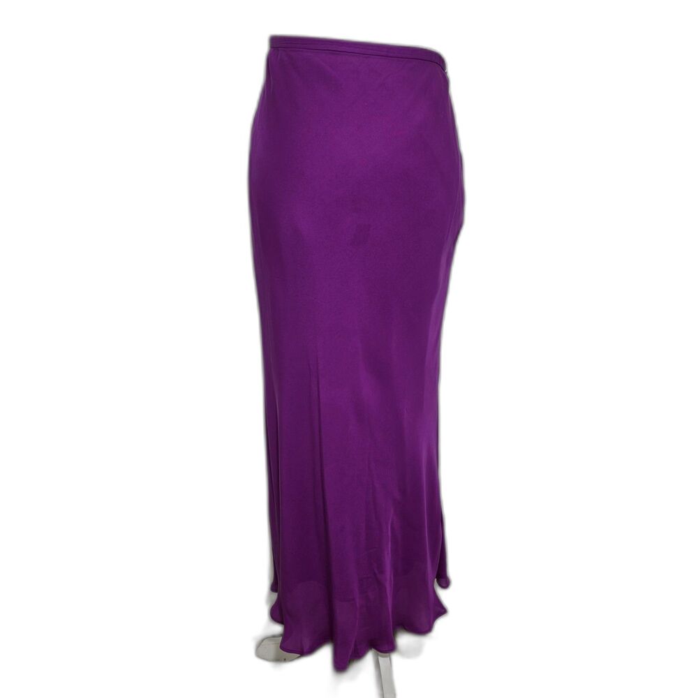 ANN TAYLOR Purple Silk Maxi Skirt Women’s Size 10 Fully Lined - Picture 2 of 8